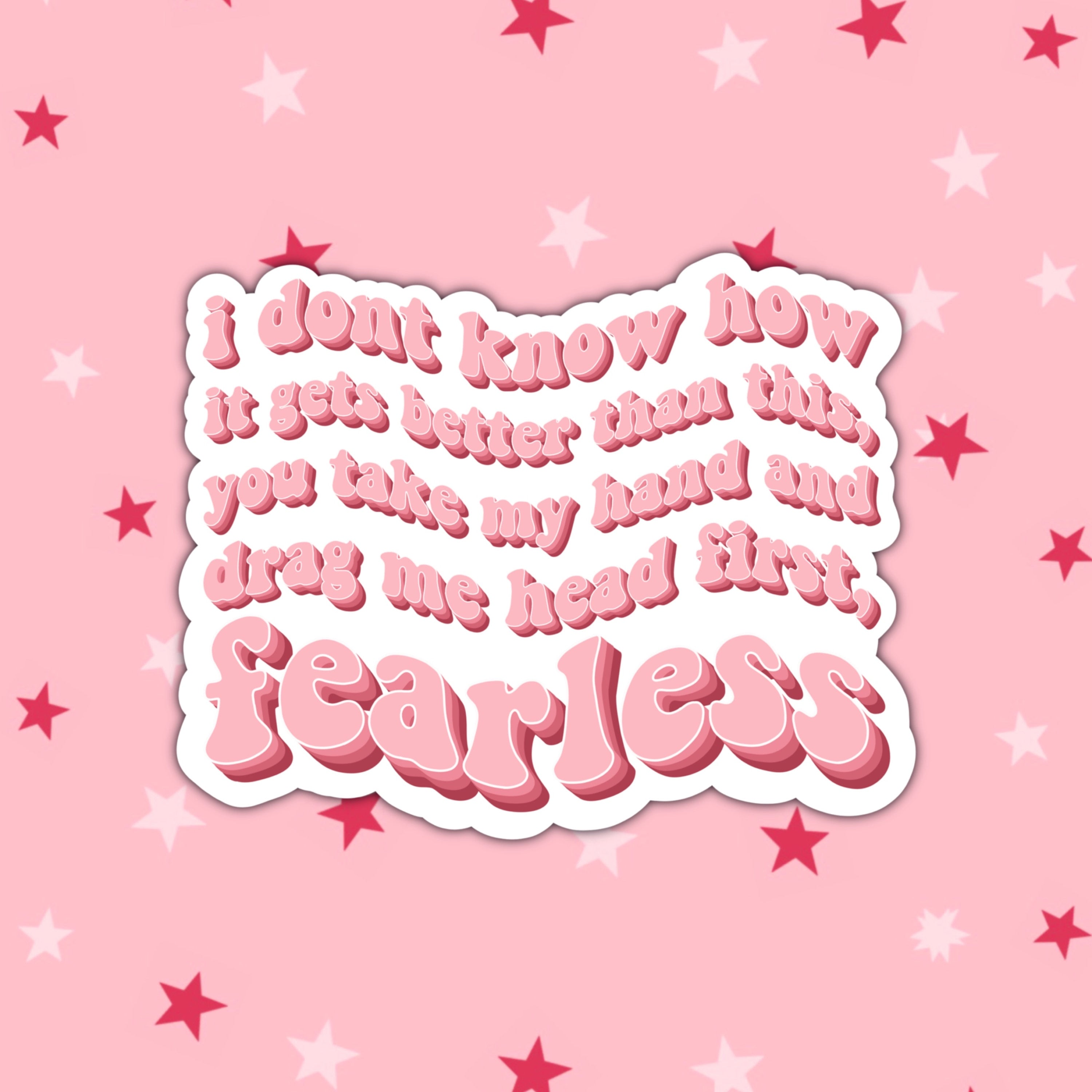 Fearless Lyrics Sticker, Head First, Fearless